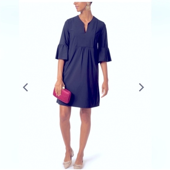 Jude Connally Katie Jude Cloth Dress-Decorative Fan Black/White